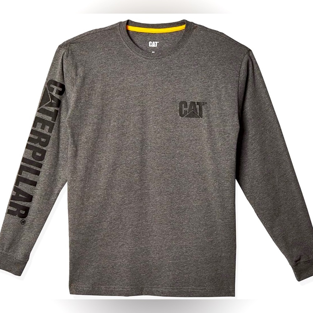 CAT Trademark Banner Long Sleeve Tee Dark Heather Gr 2XL NWT